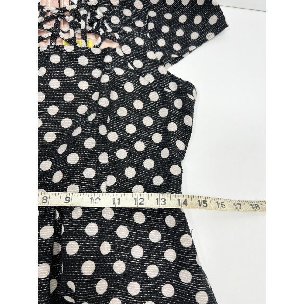 Anthropologie x Maeve Nikola Lattice Dress Polka Dot Size 6 Black White - Picture 9 of 9